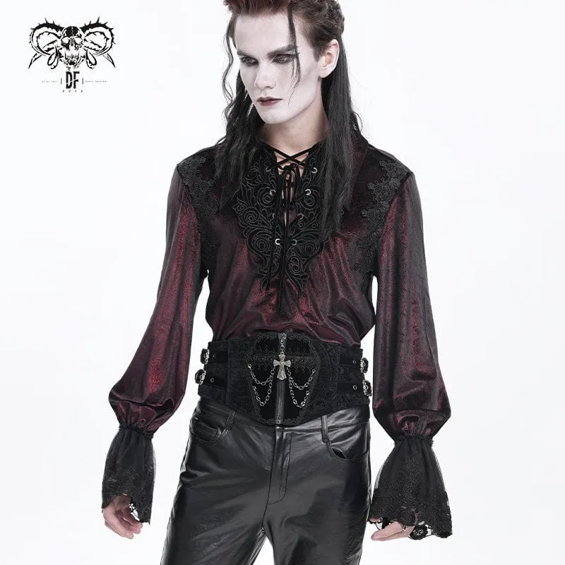 Gothic-Hüftgürtel mit Kreuzkette zum Anschnallen für Herren