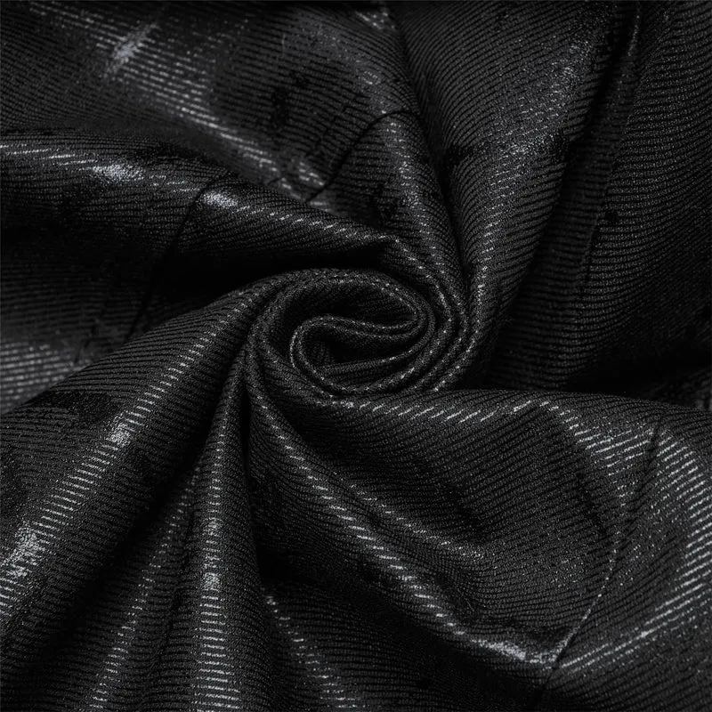 Gothic-Kochmantel aus Kunstleder für Damen in Schwarz mit Stretch-Twill-Stoff