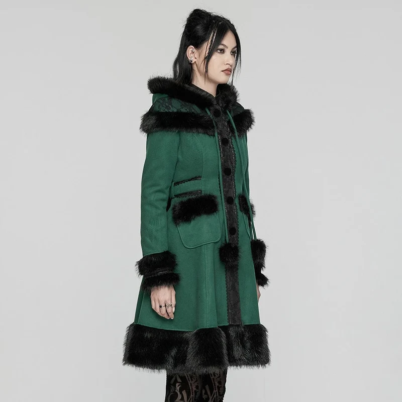 Frauen Lolita Hooded Bowknot Overcoat