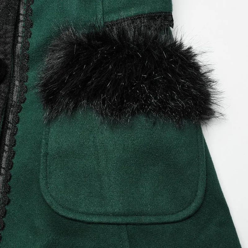 Frauen Lolita Hooded Bowknot Overcoat