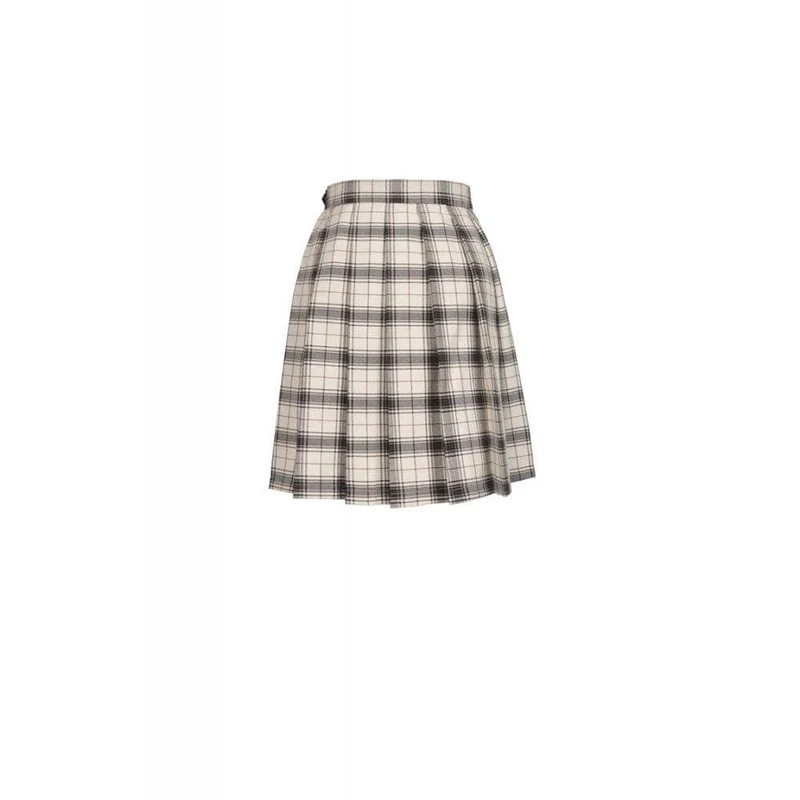 Frauen Punk Checked Gürtel Plaid Plissee Kurze Röcke