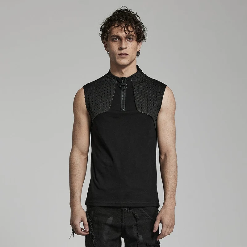 Herren Punk Bubble Zipper Tanktop