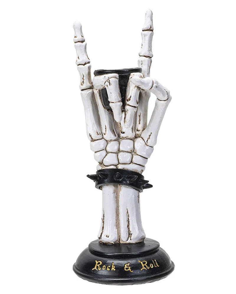 Rock On Skelett Hand Kerzenständer 25cm