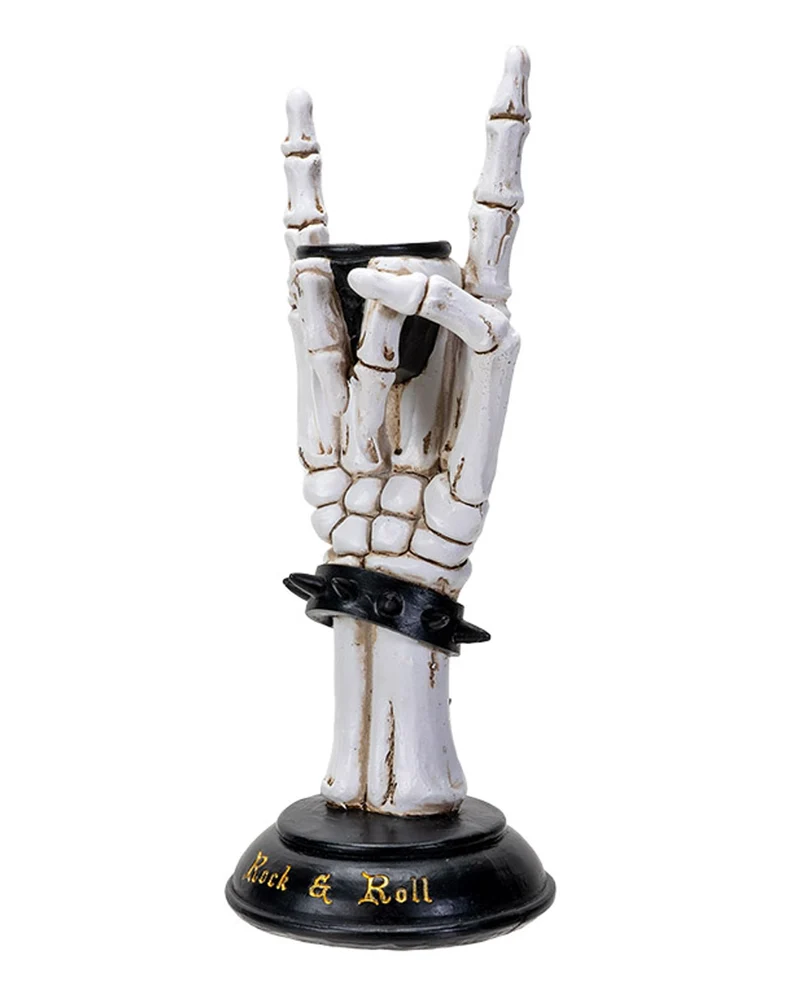 Rock On Skelett Hand Kerzenständer 25cm