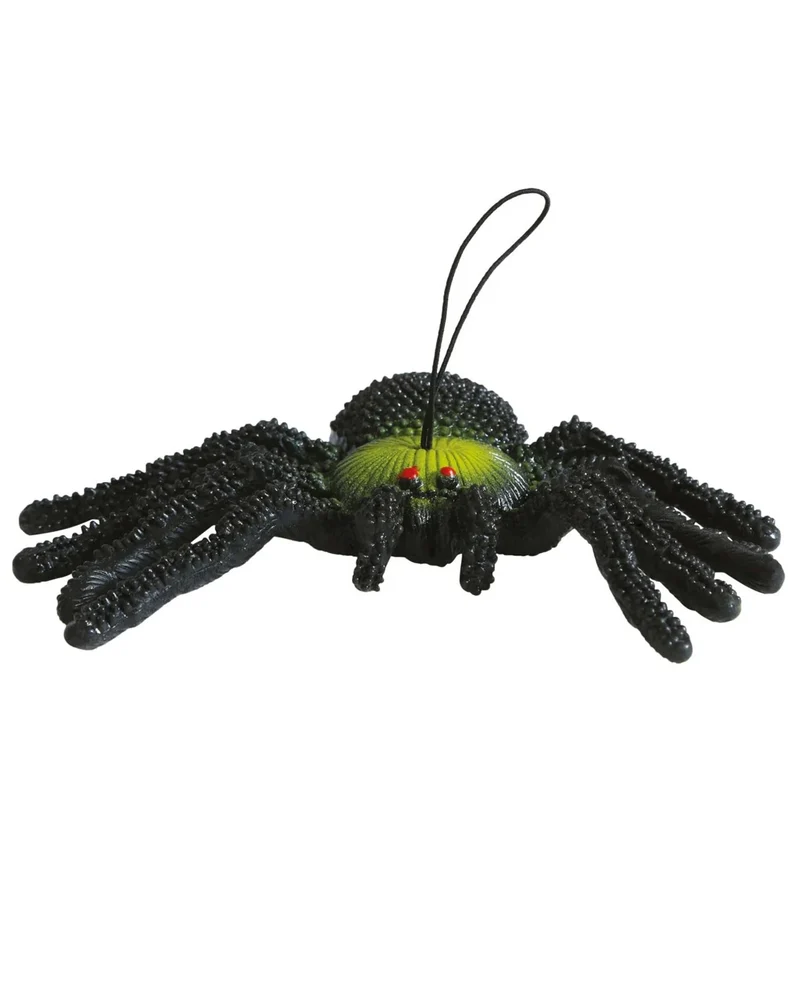 Schwarz-Grüne Spinne aus Gummi 14cm