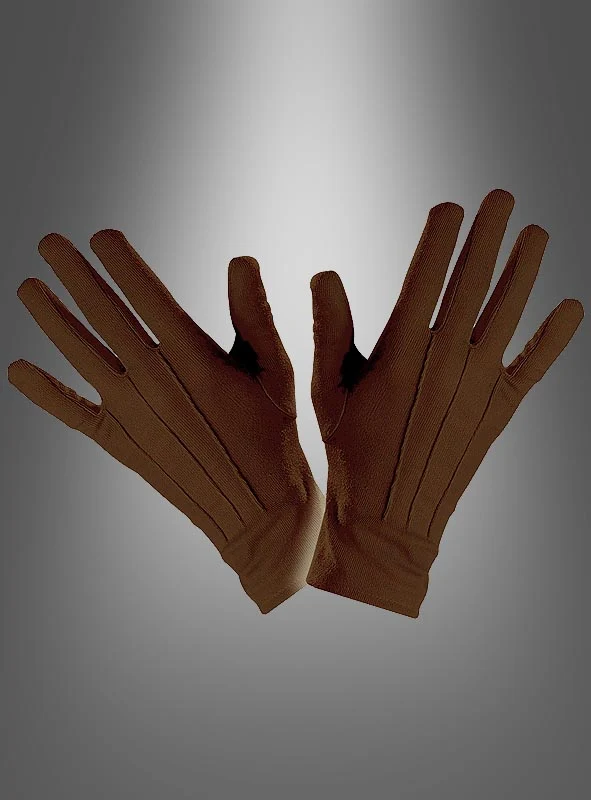 Braune Handschuhe mit Biesen