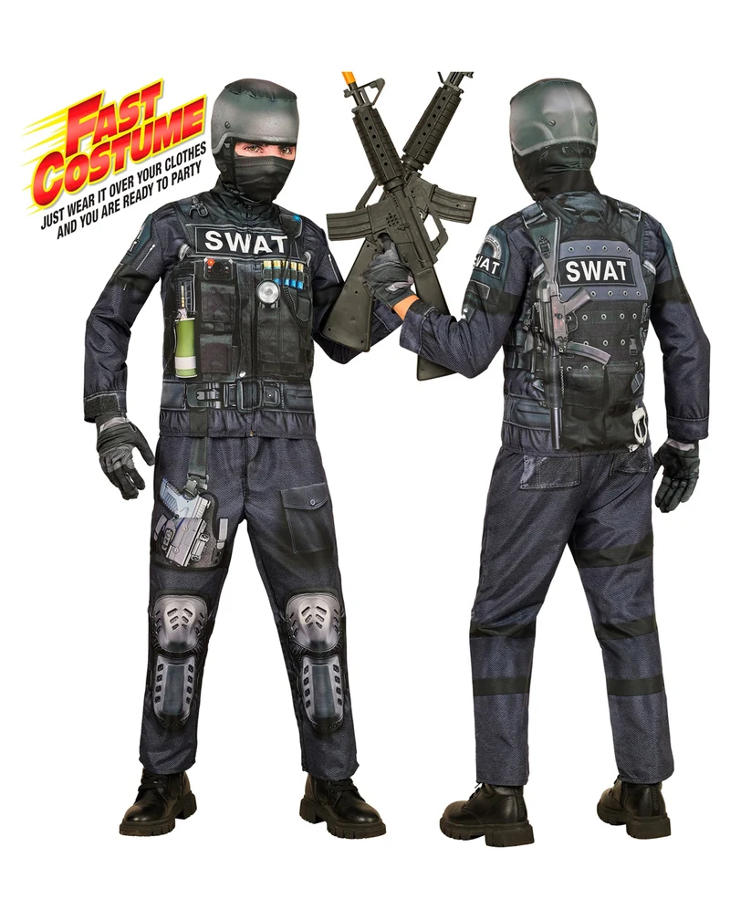 S.W.A.T. Schnell-Kinderkostüm mit Maske
