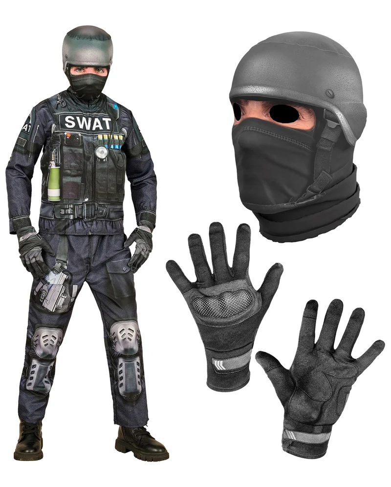 S.W.A.T. Schnell-Kinderkostüm mit Maske