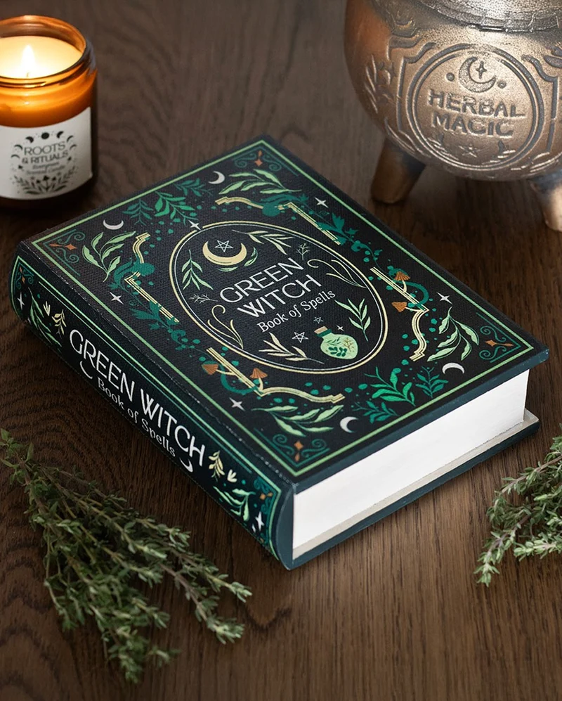 Grüne Hexe Buch Aufbewahrungsbox 21cm