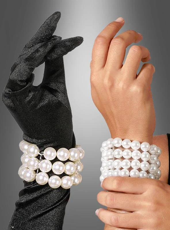 Deluxe Perlenarmband 20er Jahre weiß