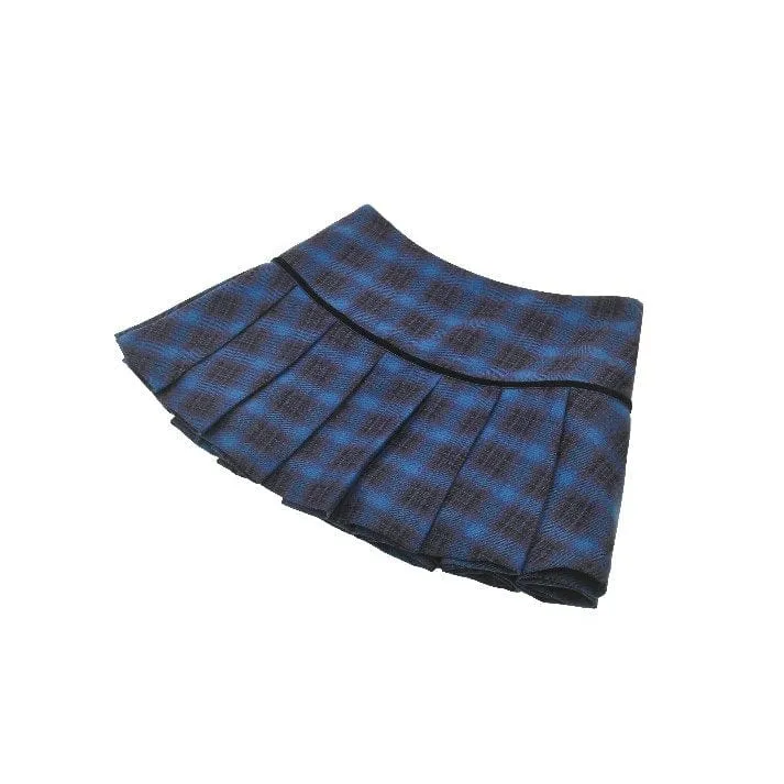 Damen Grunge Stars Plaid Kurzrock Blau
