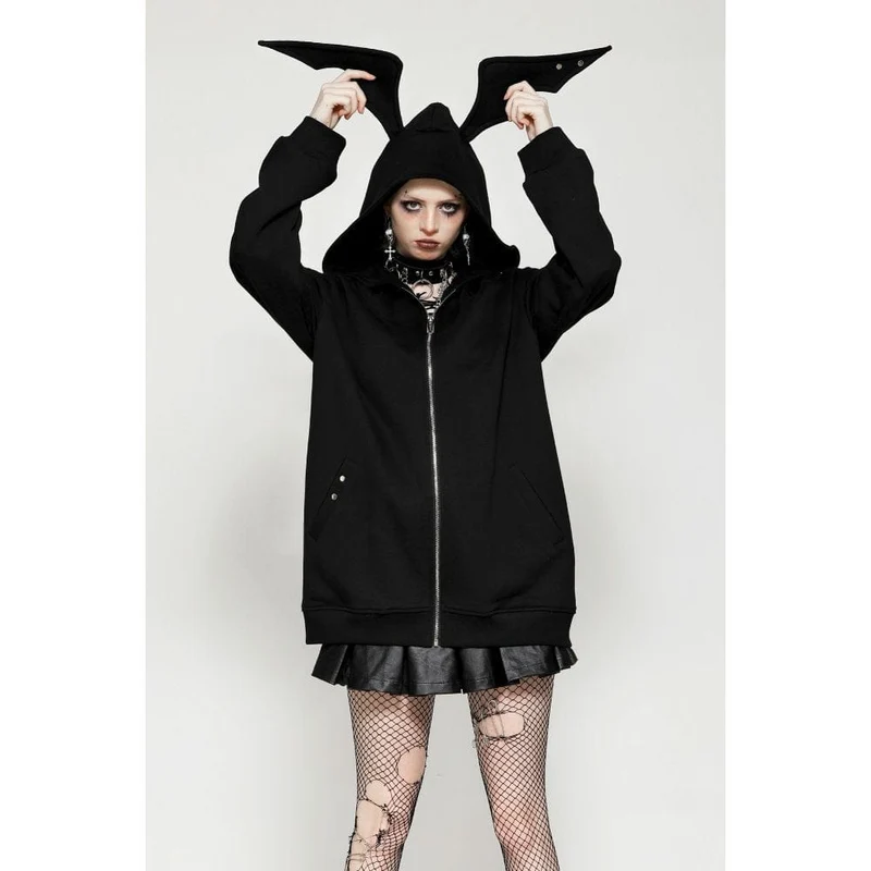 Punk Batwing Kapuzenjacke für Damen