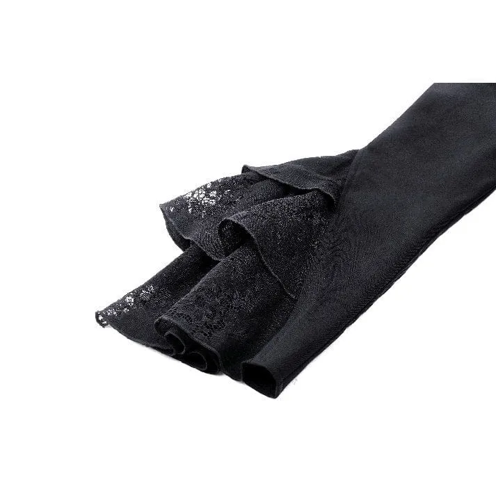 Gothic-Langarmhemd mit Rüschen für Damen