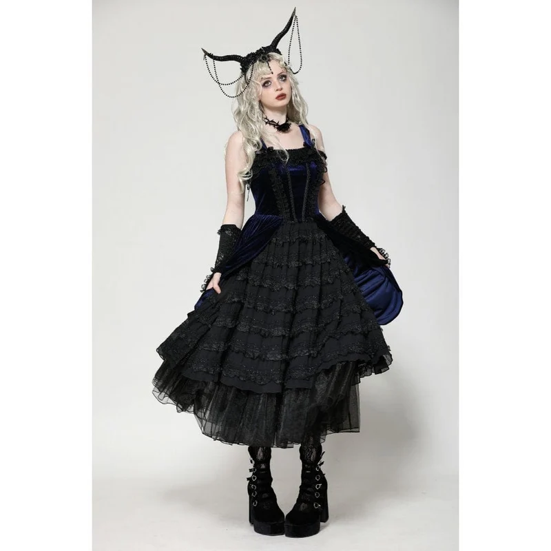 Gothic Lolita Rüschen-Spitzenkleid für Damen, Brautkleid
