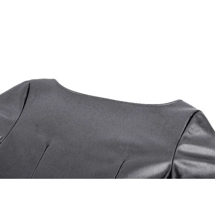 Damen-Kleid mit Punk-Ösen, seitlichem Schlitz und unregelmäßigem Saum