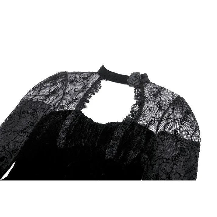Kurzes Gothic-Spitzenkleid mit Cut-outs für Damen