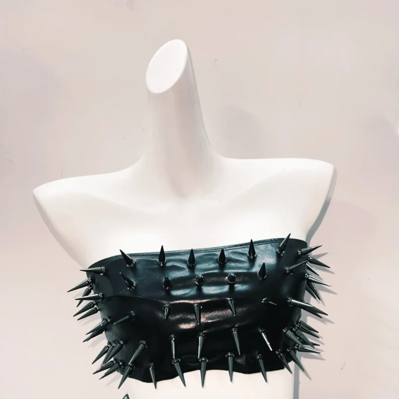Rhinestone skull applique tube top