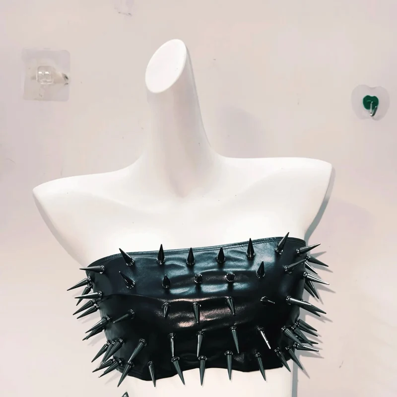 Rhinestone skull applique tube top