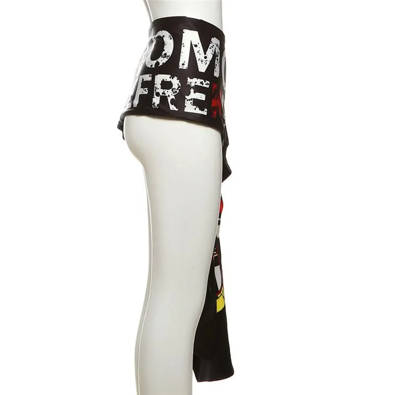 Letter print contrast decor belt