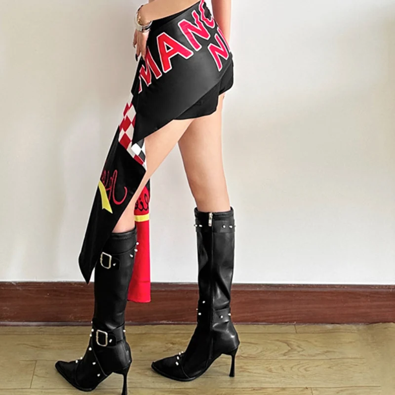 Contrast letter print decor belt