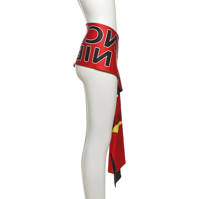 Contrast letter print decor belt