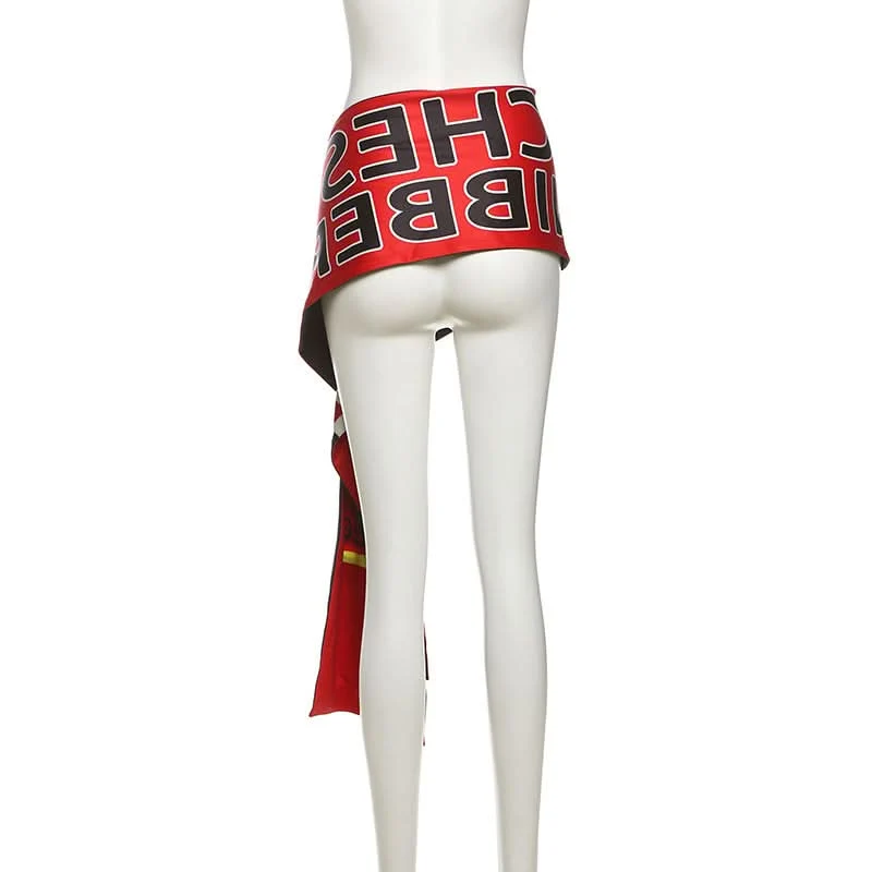 Contrast letter print decor belt