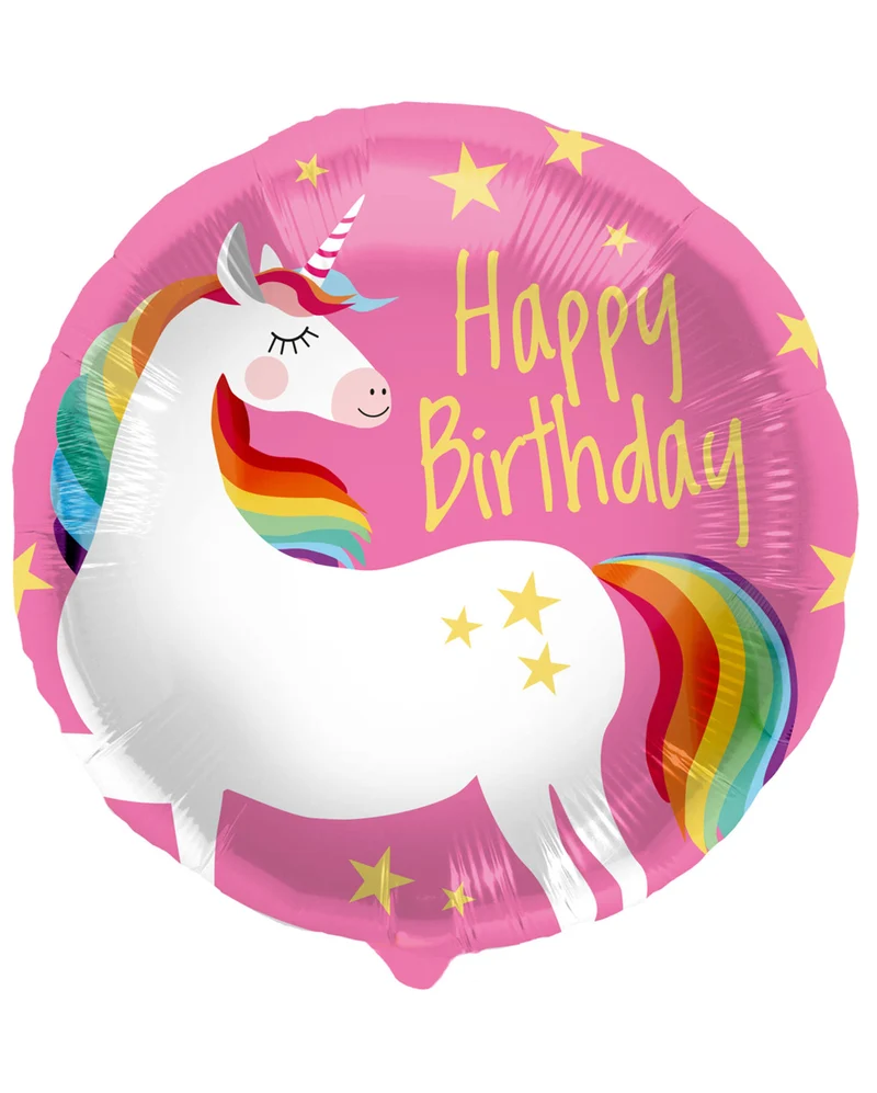 Folienballon - Happy Birthday Unicorn 45cm
