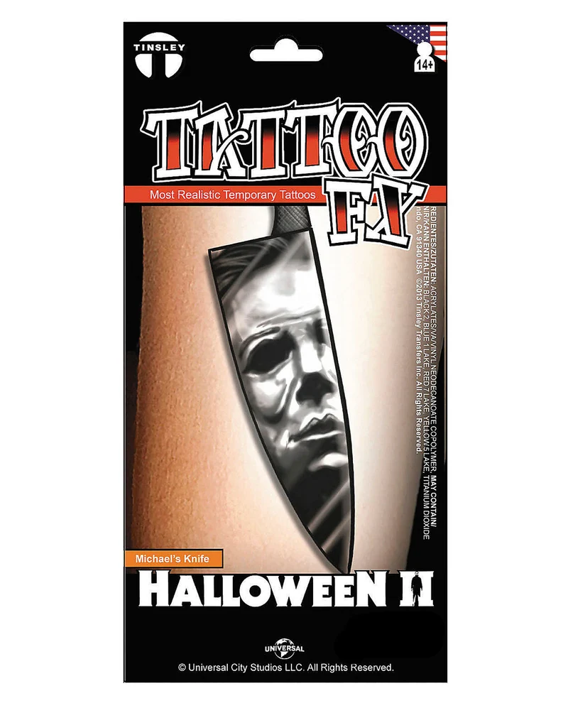 Michael Myers Messer Klebetattoo