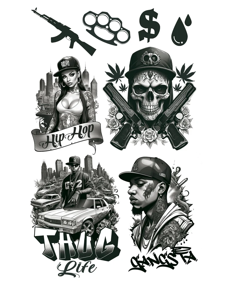 Gang Member Klebetattoo Set