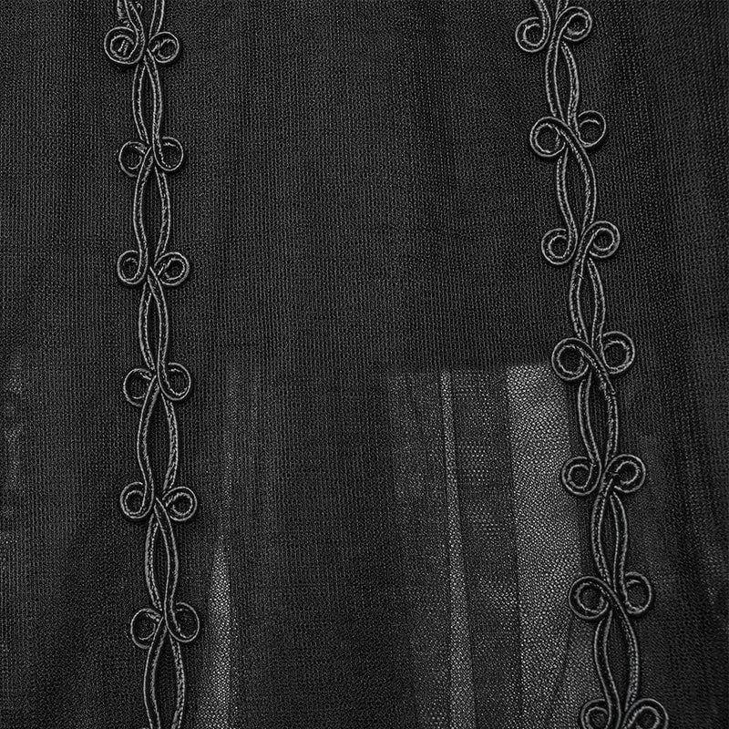 Gothic-Brautkleid für Damen mit Perlenbesatz, Raffungen und Chiffon-Einsätzen