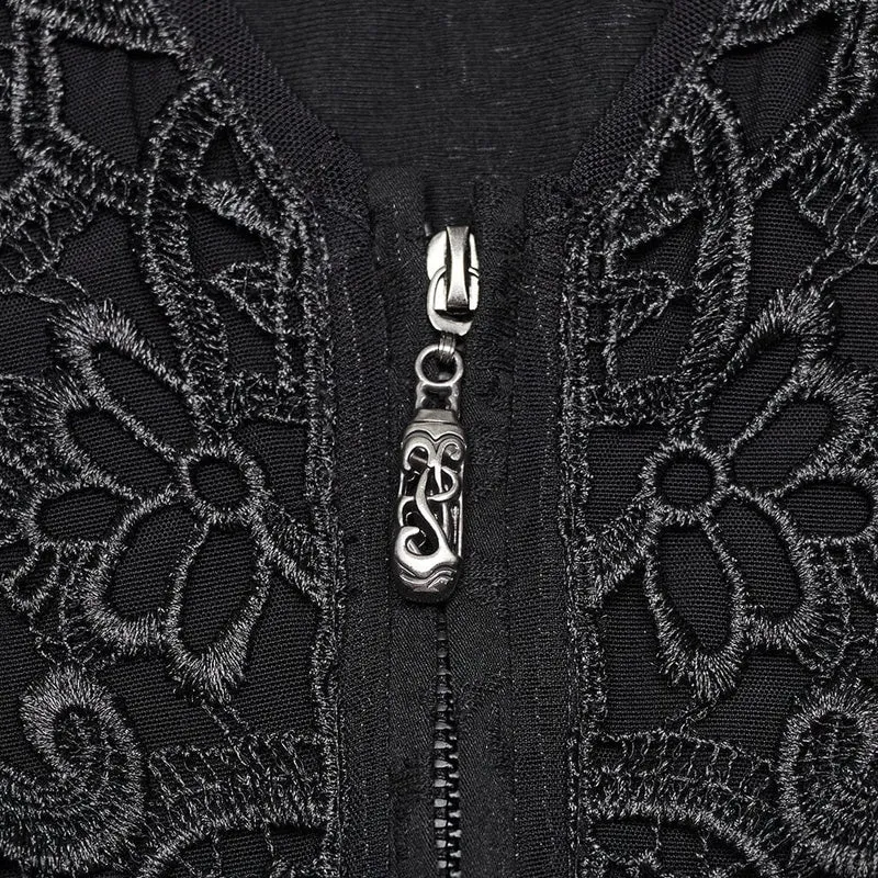 Gothic Chiffon-Hemd mit tiefen Puffärmeln für Damen