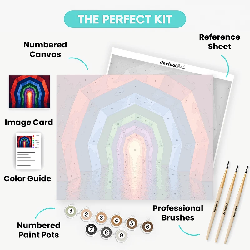 Rainbow Arch Tunnel - Paint by Numbers Kit