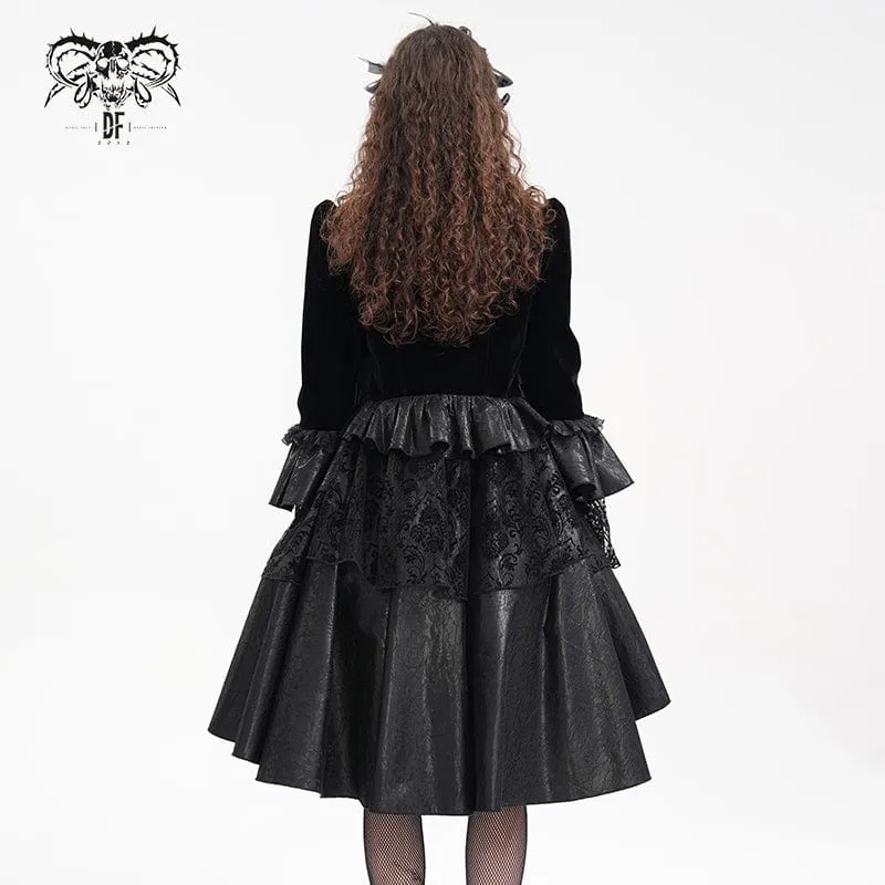 Gothic-Jacke aus gerüschtem Netzstoff und Spitze für Damen