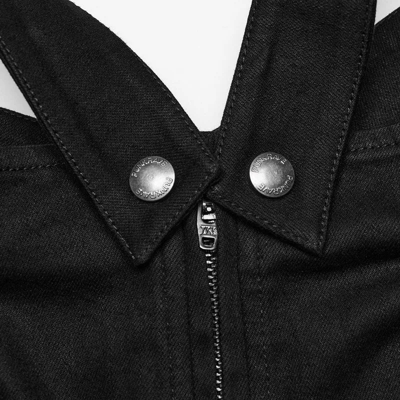 Damen-Shorts mit Punk-Tasche und Nietenschnalle