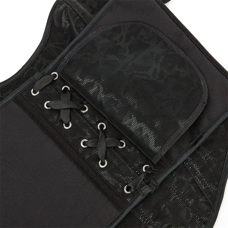 Gothic Mesh Splice Überbrustkorsett zum Schnüren für Damen