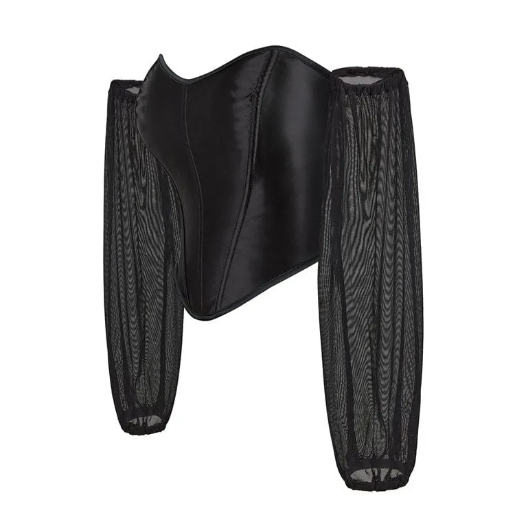 Gothic-Off-Shoulder-Overbust-Korsett mit Schnürung für Damen