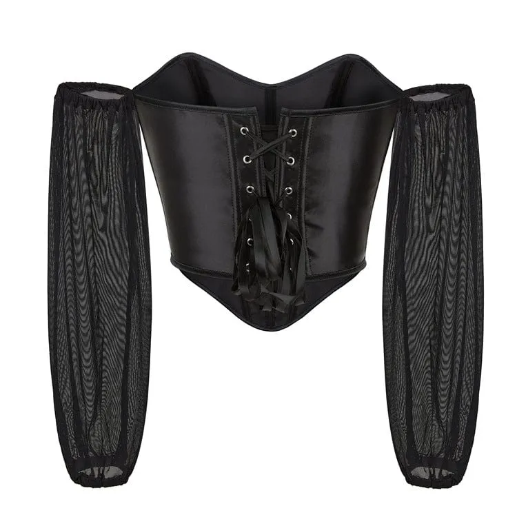 Gothic-Off-Shoulder-Overbust-Korsett mit Schnürung für Damen