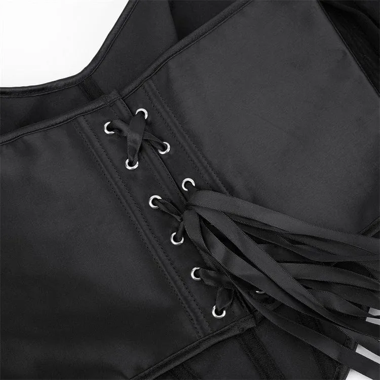 Gothic-Off-Shoulder-Overbust-Korsett mit Schnürung für Damen