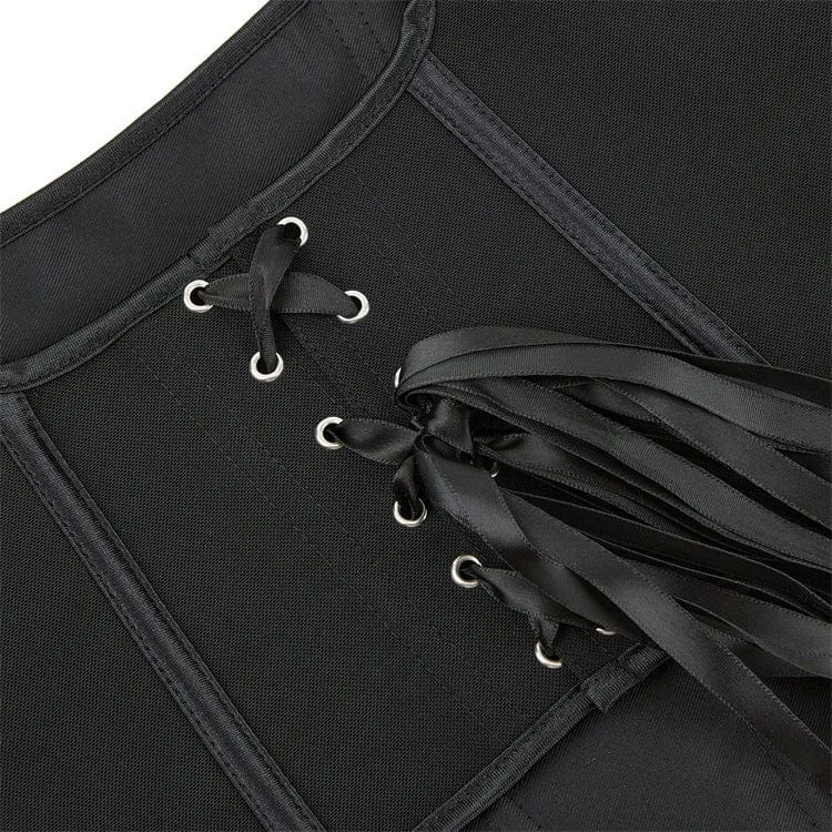 Gothic-Überbrustkorsett mit Schnürung und Stäbchen für Damen