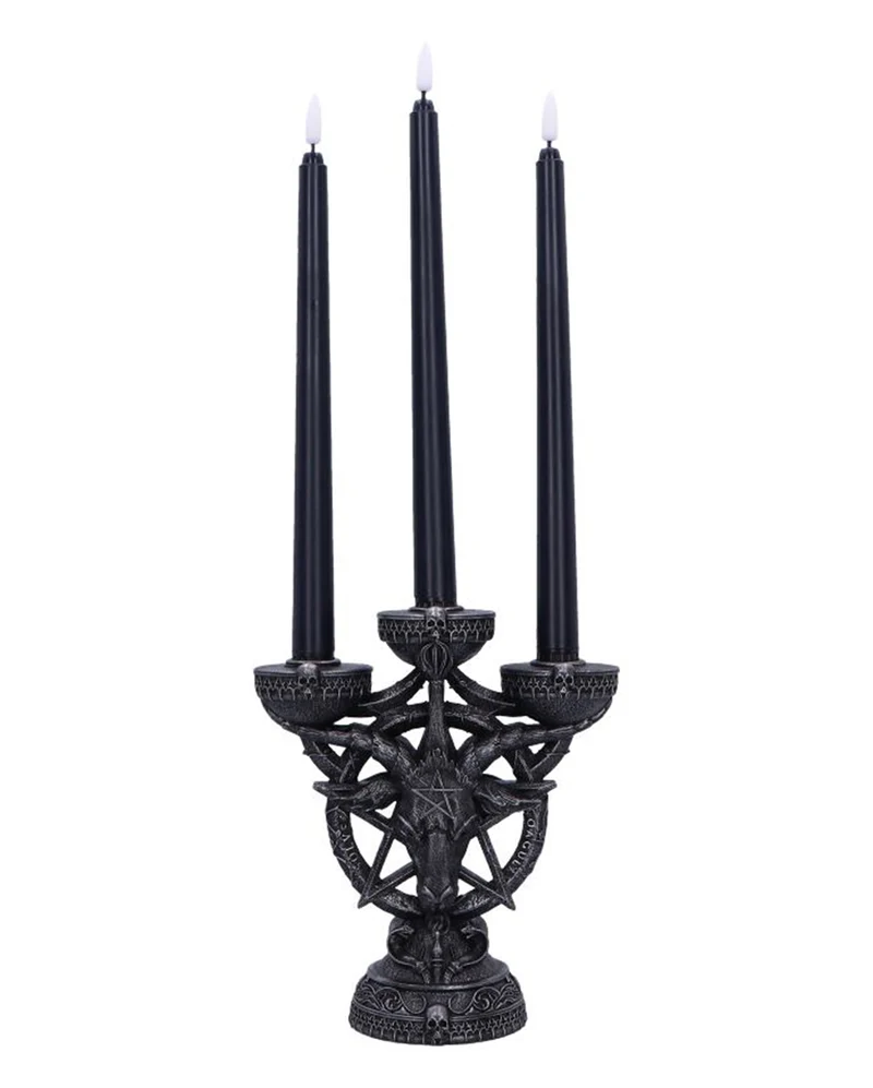 Baphomet's Leuchtender Kerzenständer mit LED Kerzen 46cm