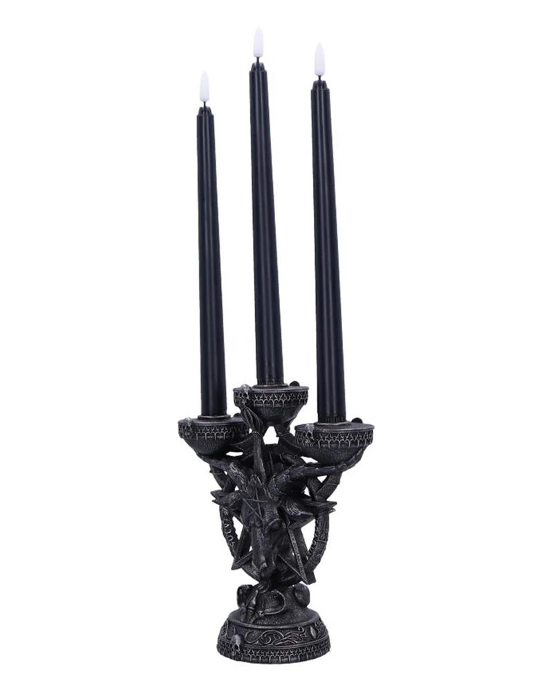 Baphomet's Leuchtender Kerzenständer mit LED Kerzen 46cm