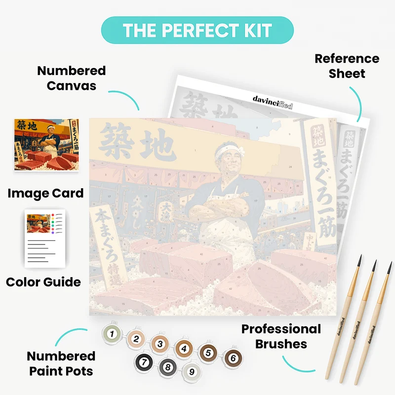 Tsukiji Tuna Vendor - Paint by Numbers Kit