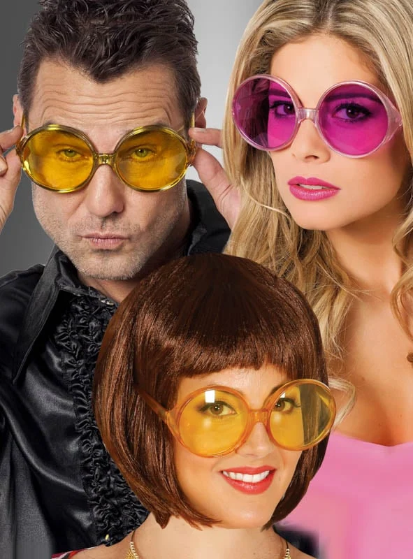 70er Partybrille mit großen Gläsern