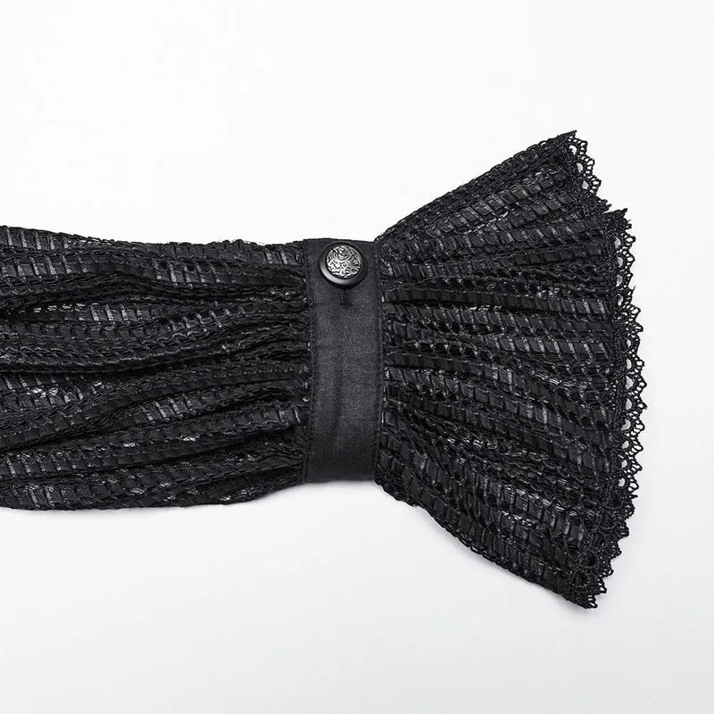 Gothic-Damenhemd mit Stehkragen und gerafftem Mesh-Einsatz