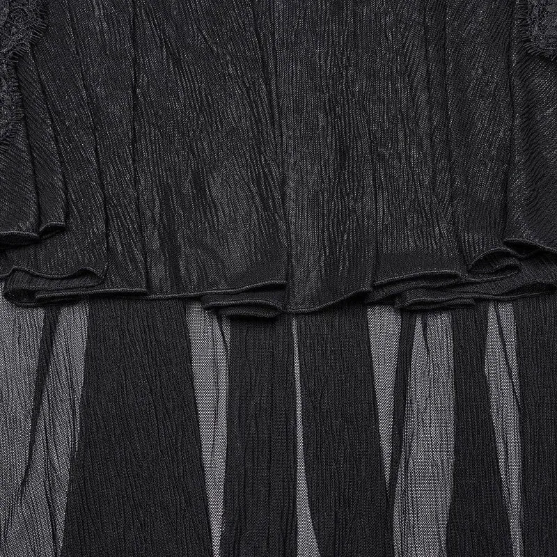 Gothic-Rock aus Samt mit Rüschen und Fischschwanz für Damen