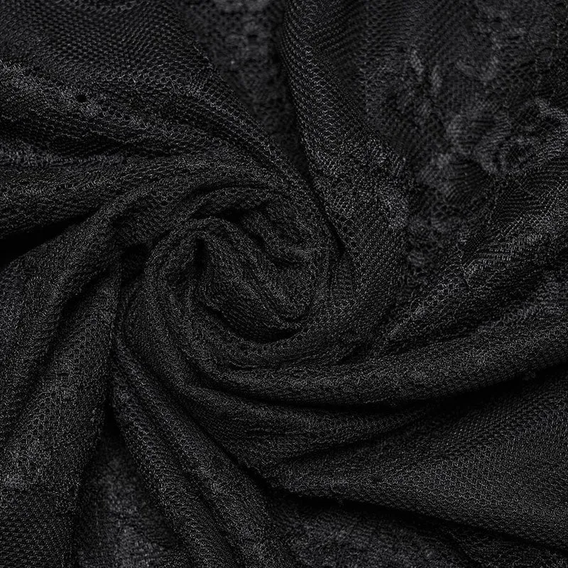 Gothic-Hemd mit Laternenärmeln und Rüschenspitze für Damen