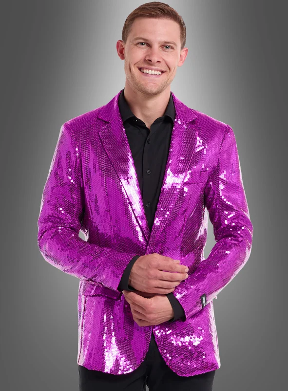 Pailletten Jackett Herren Pink