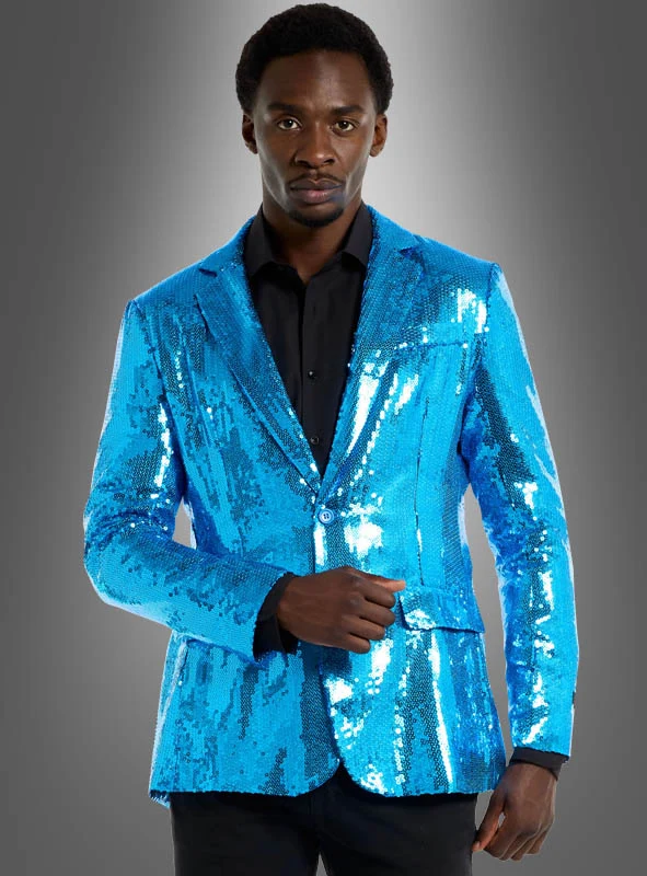 Pailletten Jackett Herren blau