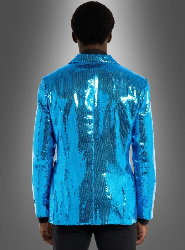 Pailletten Jackett Herren blau