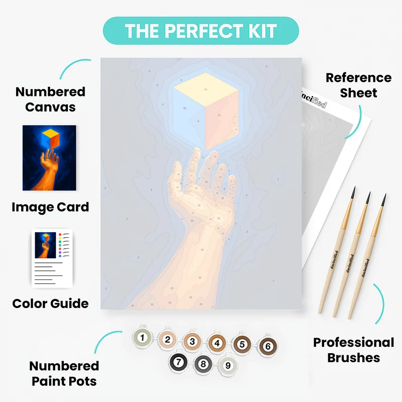 Glowing Cube Hand - Paint by Numbers Kit